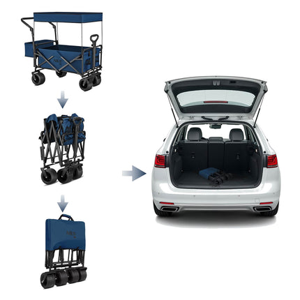 Bollerwagen, Blau, 120 l Fassungsvermögen