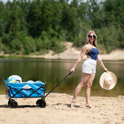 Wagon pliable, bleu-gris, capacité 125 L