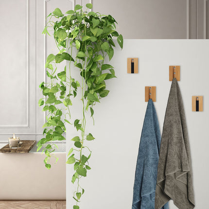 Ensemble de crochets muraux pliables en bambou, design compact