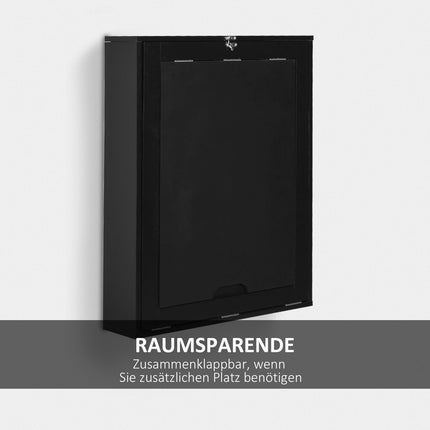 Klappbarer Wandsekretär mit Kreidetafel, Schwarz 60x94,5x147 cm