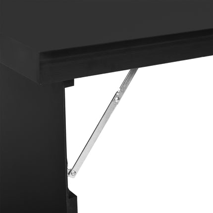 Klappbarer Wandsekretär mit Kreidetafel, Schwarz 60x94,5x147 cm