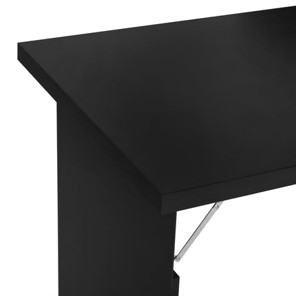 Klappbarer Wandsekretär mit Kreidetafel, Schwarz 60x94,5x147 cm