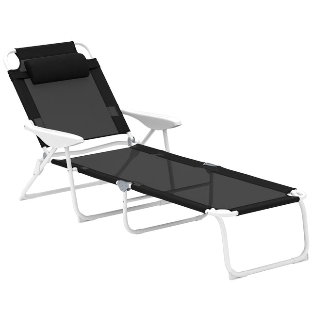 Chaise longue de jardin pliable et résistante aux intempéries, dossier réglable