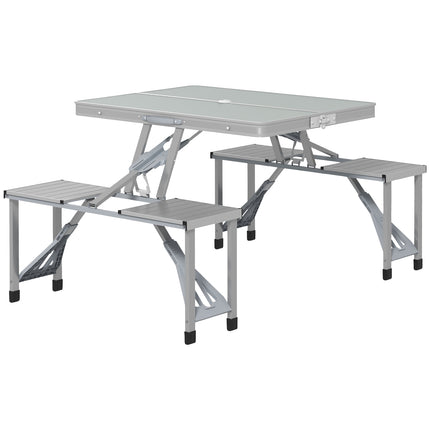 Klappbarer Aluminium-Campingtisch mit 4 Stühlen - leichtgewichtig