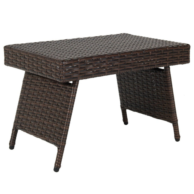 Table basse pliante table d'appoint d'extérieur avec plateau PVC 60 x 40 x 40 cm marron