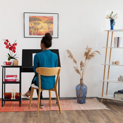 Bureau pliant avec 3 étagères