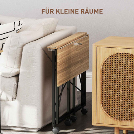 Klappbarer Schreibtisch mit Rollen, platzsparend, Stahl, MDF