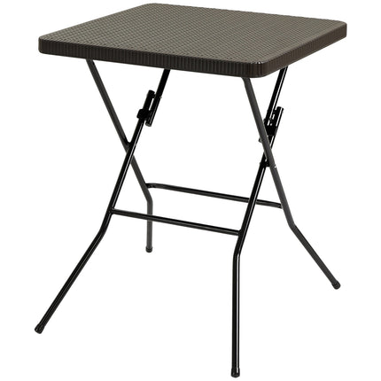 Klappbarer Gartentisch, Kunststoff & Metall, 60x60x74cm, Braun