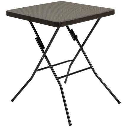 Klappbarer Gartentisch, Kunststoff & Metall, 60x60x74cm, Braun