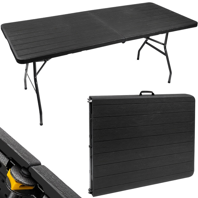 Table de jardin pliante noire 180cm