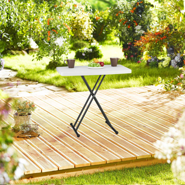 Table de jardin pliante, réglable en hauteur