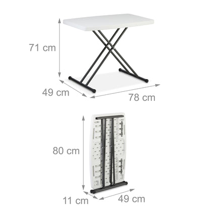 Klappbarer Gartentisch, höhenverstellbar