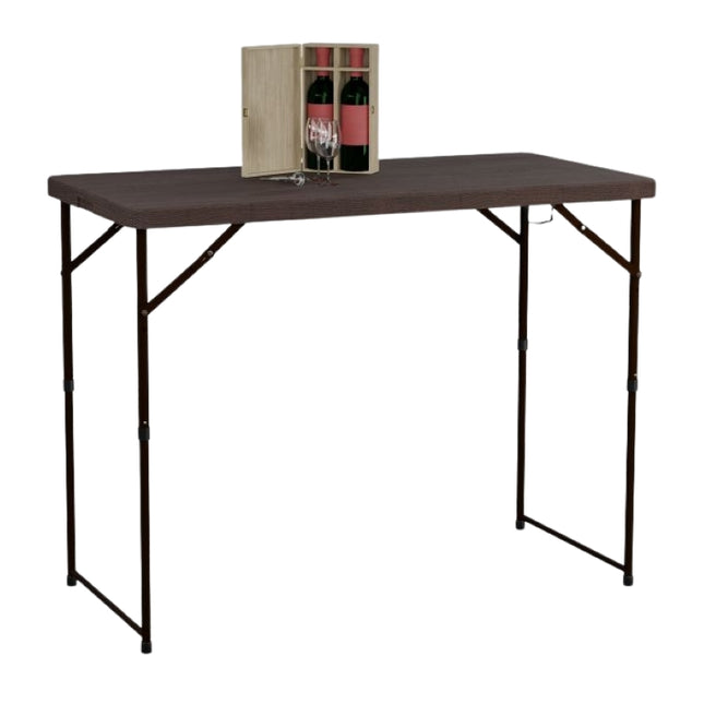 Table de jardin pliante, réglable en hauteur