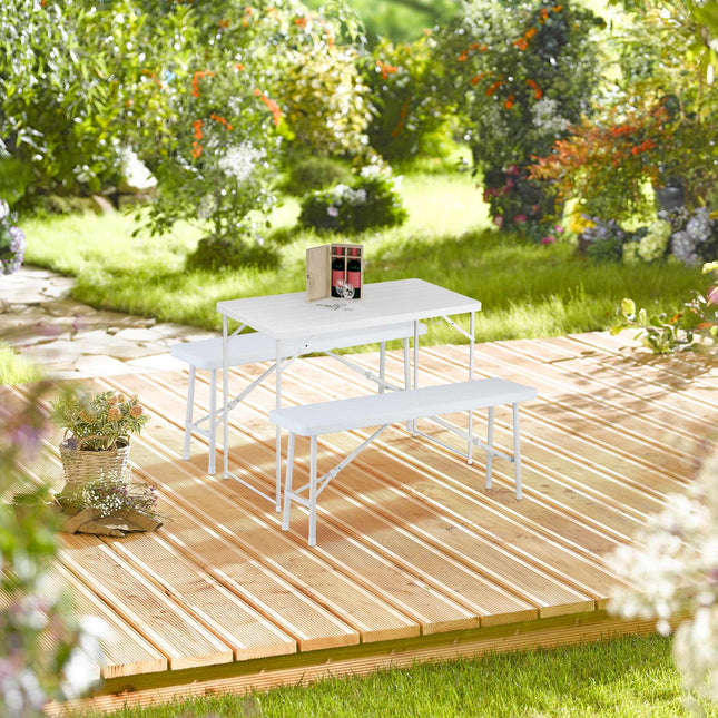 Table de jardin pliante, réglable en hauteur