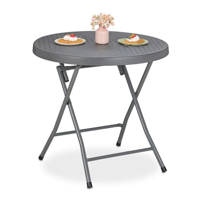 Table de jardin pliante aspect rotin