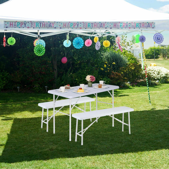Table de jardin pliante aspect bois