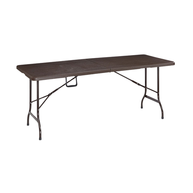 Table de jardin pliante aspect bois