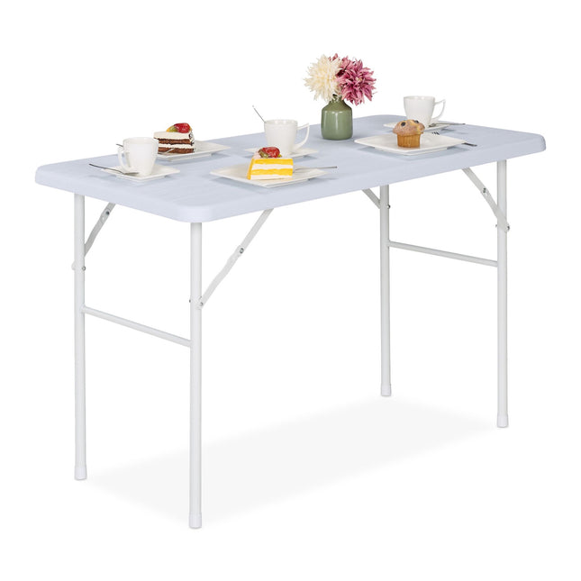 Table de jardin pliante aspect bois