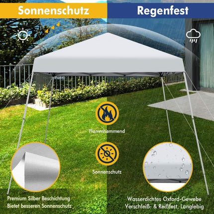 Folding gazebo 3 m x 3 m large folding canopy white with carrying bag with 3-stage height adjustment