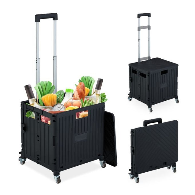 Chariot de courses pliable avec roulettes