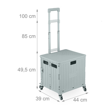 Chariot de courses pliable avec roulettes