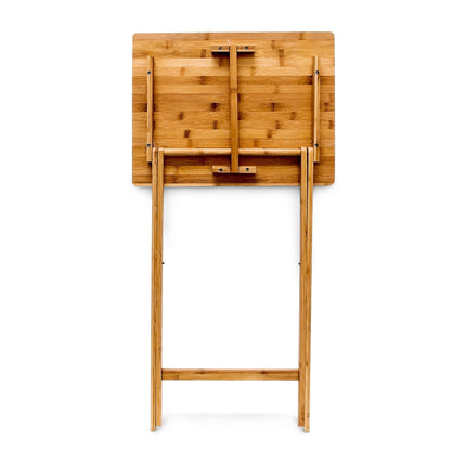 Folding side table in bamboo
