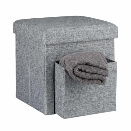 Klapphocker aus Leinen mit Fach