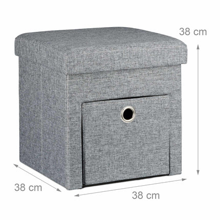 Klapphocker aus Leinen mit Fach