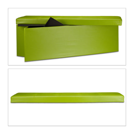 Banc de rangement pliable en cuir artificiel