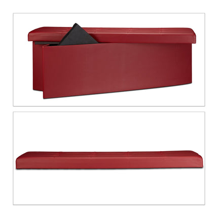 Banc de rangement pliable en cuir artificiel