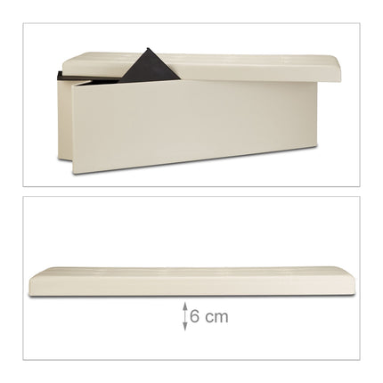 Banc de rangement pliable en cuir artificiel