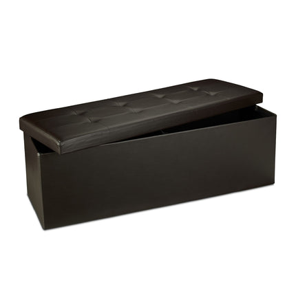 Banc de rangement pliable en cuir artificiel