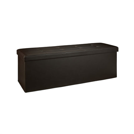 Banc de rangement pliable en cuir artificiel