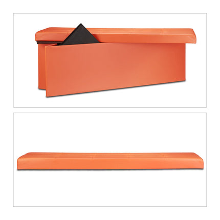 Banc de rangement pliable en cuir artificiel