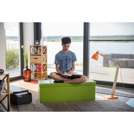 Banc de rangement pliable en cuir artificiel