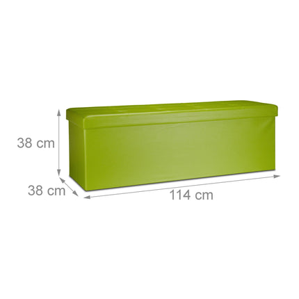 Banc de rangement pliable en cuir artificiel