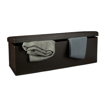 Banc de rangement pliable en cuir artificiel