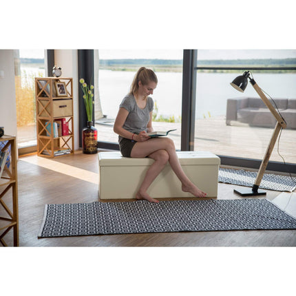 Banc de rangement pliable en cuir artificiel