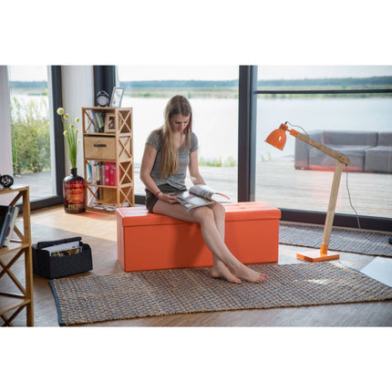 Banc de rangement pliable en cuir artificiel