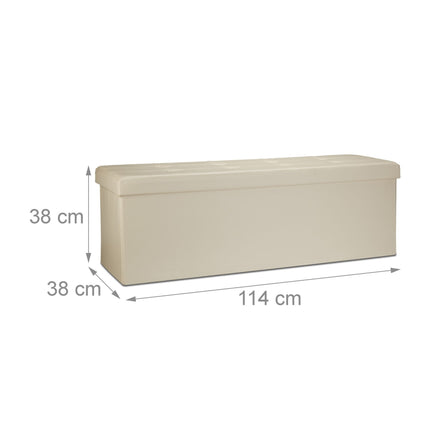 Banc de rangement pliable en cuir artificiel