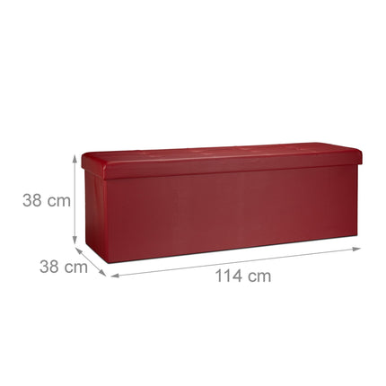 Banc de rangement pliable en cuir artificiel