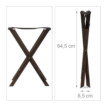 Support de valise pliable marron foncé