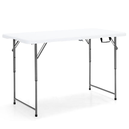 Table pliante table de pique-nique double pliante avec réglage en hauteur blanc