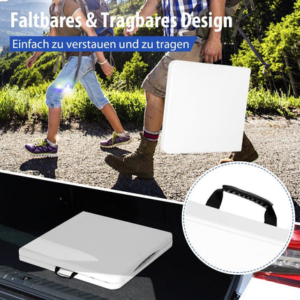 Table pliante table de pique-nique double pliante avec réglage en hauteur blanc