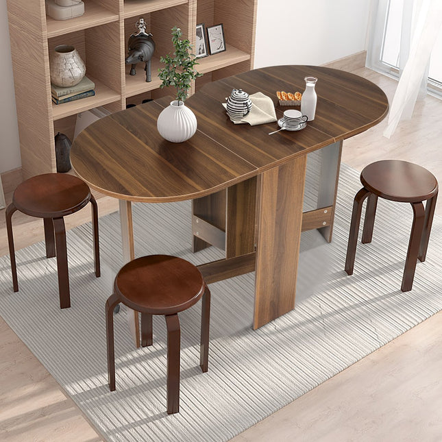 Table pliante table de balcon ronde table de jardin pliante bois marron