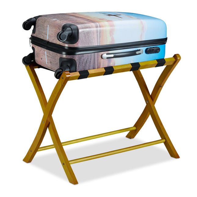 Support de valise pliable en bois