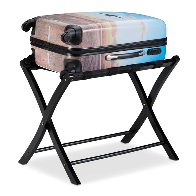 Support de valise pliable en bois
