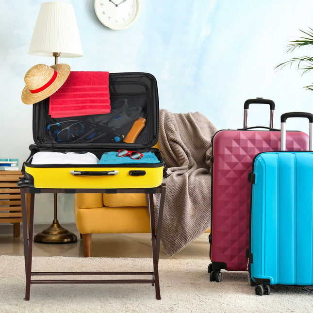 Support de valise pliable en bois