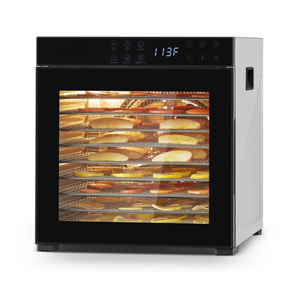 Food Dehydrator, 10 Stainless Trays, 1000W, Timer