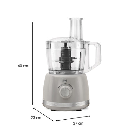 Robot culinaire – 2,4 L, gris, 500 W, multifonction